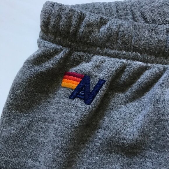 Aviator Nation 5 Stripe Sweatpants Joggers Womens Large Gray Cotton Stitch Cuff - Picture 8 of 14